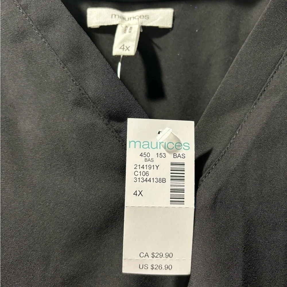 NWT Maurice’s Black Dressy Tank 4x​ - Picture 2 of 3